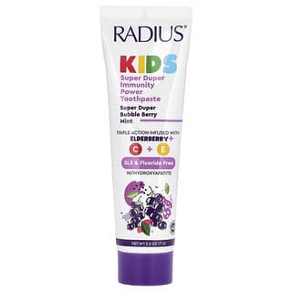 RADIUS, Pasta dental Immuni-Power de Super Duper, Super Duper Bubble Baya y menta, 71 g (2,5 oz)