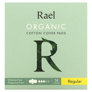 Rael, Inc., Organic Cotton Cover Pads, Regular, 14 Count