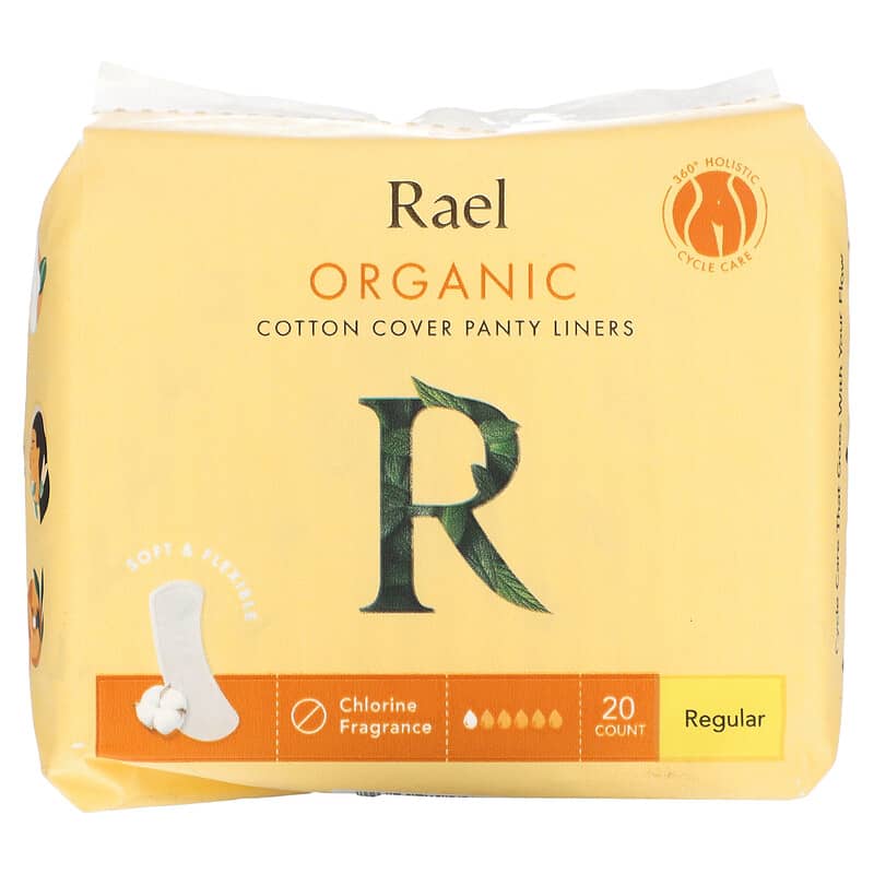  Rael Panty Liners for Women, Organic Cotton Cover