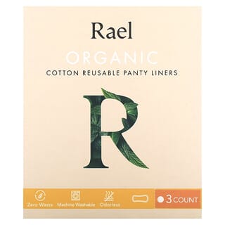 Rael, Protectores diarios reutilizables de algodón orgánico, 3 unidades