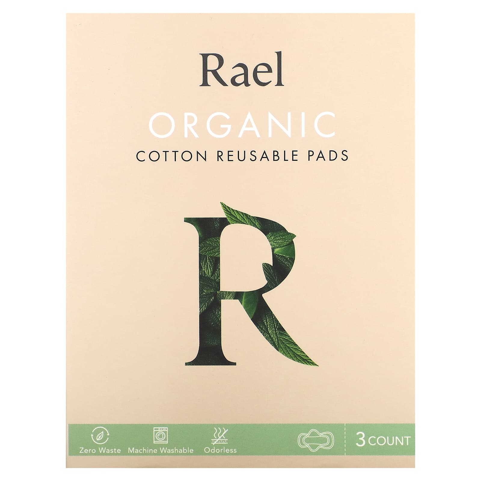 Organic Cotton Reusable Pads, 3 Count