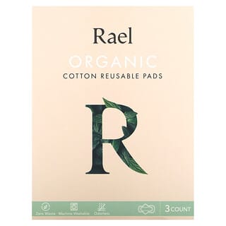 Rael‏, רפידות כותנה אורגנית לשימוש חוזר, 3 יחידות