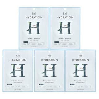 Rael, Beauty, Hydration Facial Beauty Sheet Masks, 5 листа, 0,84 течни унции (25 ml) всяка