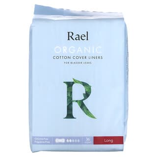 Rael, Organic Cotton Cover Liners, Long, 36 Count