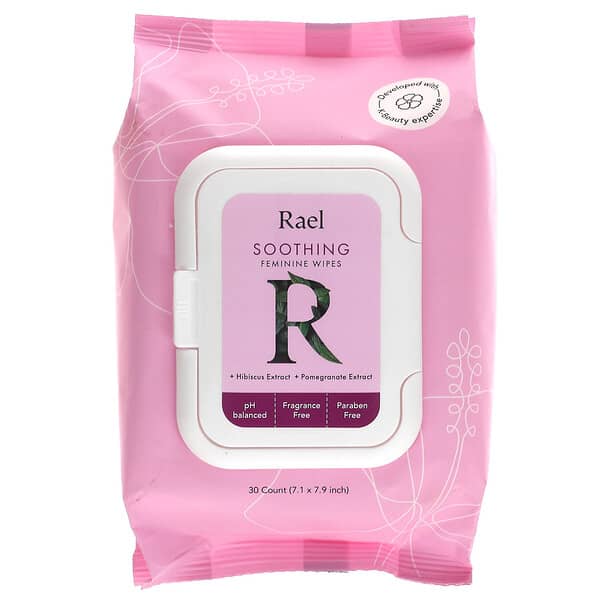 Rael, Inc., 女性私密部位舒緩護理溼巾，無香型，30 片