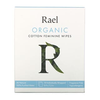 Rael, Toallitas femeninas de algodón orgánico, 10 toallitas