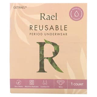 Rael, Reusable Period Underwear, Bikini, Small, Black, 1 Count