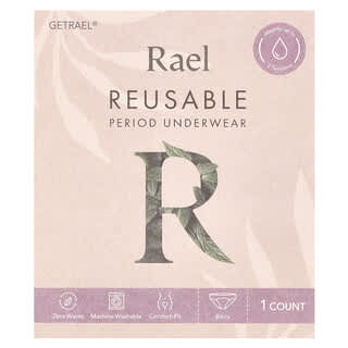 Rael, Reusable Period 內衣，比基尼，中號，黑色，1 件