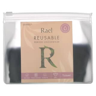 Rael, Reusable Period Underwear, Bikini, Large, Black, 1 Count