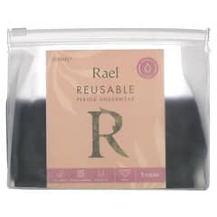 Rael, Inc., Wiederverwendbare Periodenunterwäsche, Bikini, extra groß, schwarz, 1 Stück