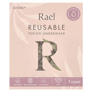 Rael, Reusable Period 內衣，比基尼，超大號，黑色，1 件裝