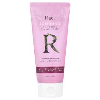 Rael, Solución de higiene íntima femenina, Espuma en gel de efecto calmante, Sin fragancia, 130 ml (4,4 oz. líq.)
