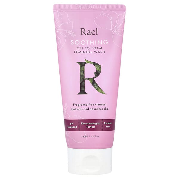 Rael, 수딩 젤투폼 여성 청결제, 향료 무함유, 130ml(4.4fl oz)