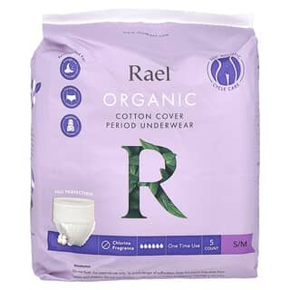 Rael, Organic Cotton Cover Period Underwear, S/M, 5 Count