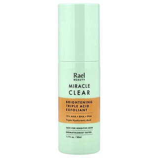 Rael, Miracle Clear, осветляющий эксфолиант с тройными кислотами, без отдушки, 50 мл (1,7 жидк. унции)