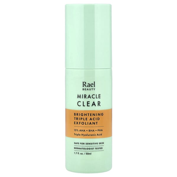 Rael, 미라클 클리어, 브라이트닝 트리플 애시드 각질 제거제, 향료 무함유, 50ml(1.7fl oz)