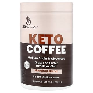 RAPIDFIRE, Keto Coffee, Hazelnut, Instant, Medium Roast, 7.93 oz (225 g)