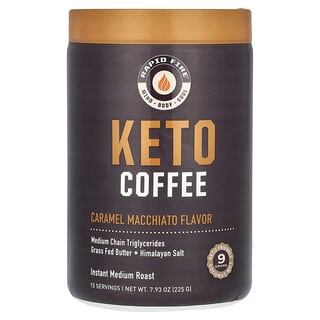 رابيد فاير‏, قهوة Keto ، الكراميل ماكياتو ، سريعة التحضير ، تحميص متوسط ، 7.93 أونصة (225 جم)