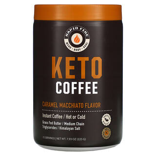 RAPIDFIRE, قهوة Keto ، الكراميل ماكياتو ، سريعة التحضير ، تحميص متوسط ، 7.93 أونصة (225 جم)