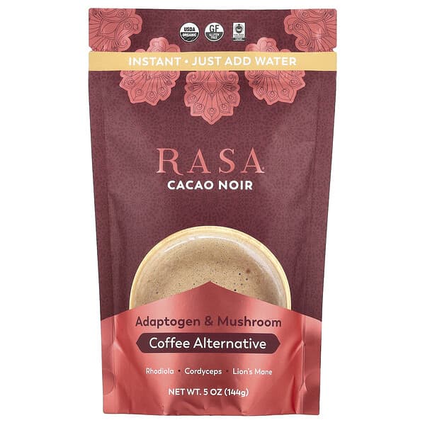 Rasa, 아답토젠 및 버섯 커피 대체제, 인스턴트, 카카오 누아, 144g(5oz)
