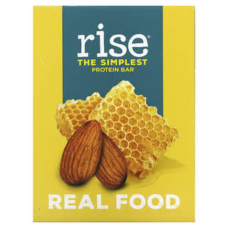Rise Bar, لوح بروتين THE SIMPLEST بالعسل واللوز، 12 لوح، 2.1 أونصة (60 جم) لكل لوح