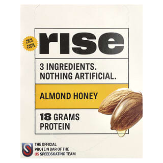 Rise Bar‏, THE SIMPLEST PROTEIN BAR, חטיף חלבון בטעם שקדים ודבש, 12 יחידות, 60 גרם (2.1 אונקיות) ליחידה