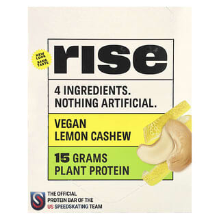 Rise Bar, Barrita proteica, Anacardo y limón, 12 barritas, 60 g (2,1 oz) cada una