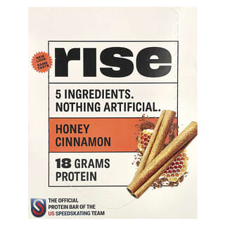 Rise Bar, La barre protéinée la plus simple, Miel et cannelle, 12 barres, 60 g pièce