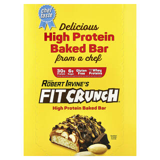 FITCRUNCH, Barrita horneada con proteína de suero de leche, Mantequilla de maní, 12 barritas, 88 g (3,10 oz) cada una