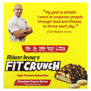 FITCRUNCH, Запеченный батончик с высоким содержанием протеина, шоколад и арахисовая паста, 9 батончиков, 46 г (1,62 унции)