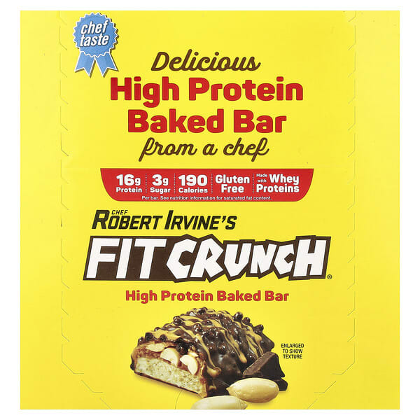 High Protein Baked Bar, Chocolate Peanut Butter, 9 Bars, 1.62 oz (46 g) Each