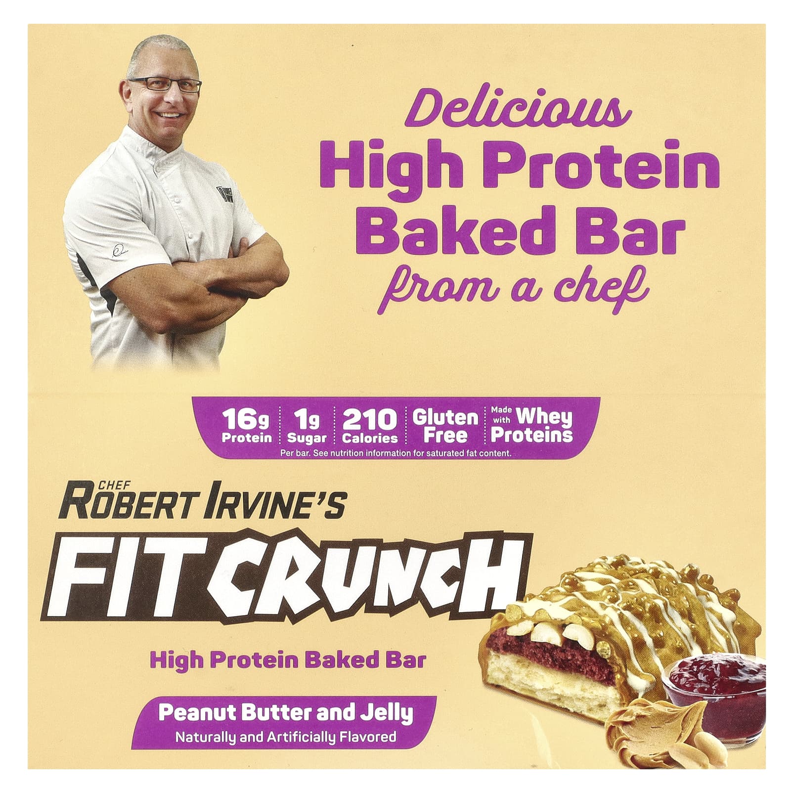 Fitcrunch High Protein Baked Bar Peanut Butter And Jelly 9 Bars 162 46 G Each 7076