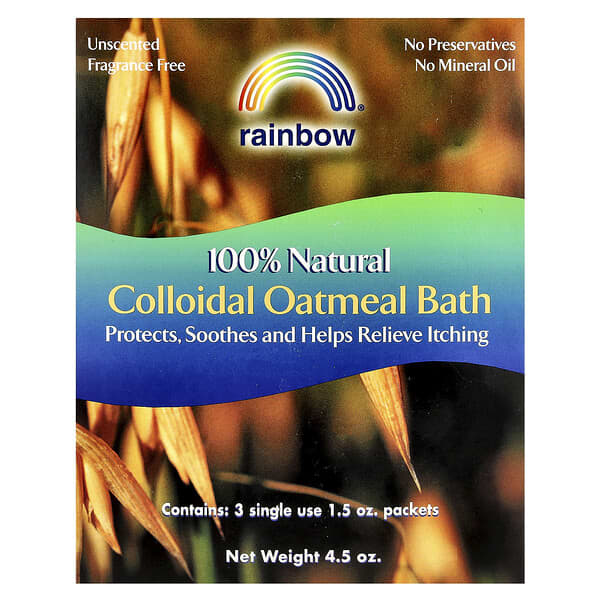 Rainbow Research, 100% 천연 콜로이드 오트밀 배스, 무향, 3팩, 각 1.5oz