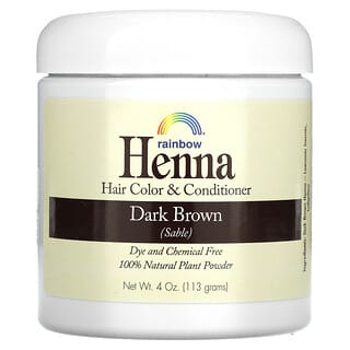 Rainbow Research, Хна, краска и кондиционер для волос, темный коричневый (соболь), 113 г