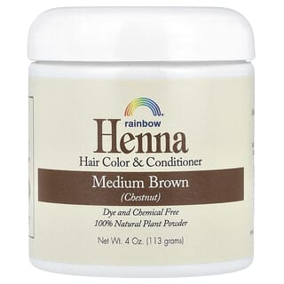 Rainbow Research, Henna, Acondicionador y color 100% botánico, Castaño medio persa (castaño), 4 oz (113 g)