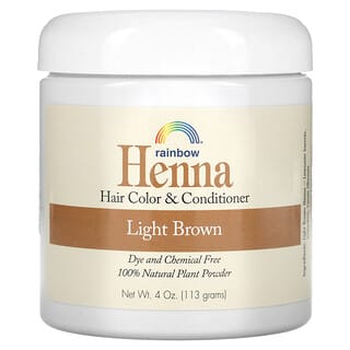 Rainbow Research, Henna, Acondicionador y color 100% botánico, Castaño claro persa, 4 oz (113 g) en polvo