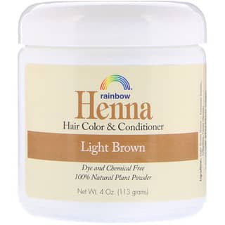 Rainbow Research, Henna, Acondicionador y color 100% botánico, Castaño claro persa, 4 oz (113 g) en polvo