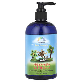 Rainbow Research, Champú y jabón líquido para el cuerpo para niños, De 2 años en adelante, Sabor a coco, 360 ml (12 oz. líq.)