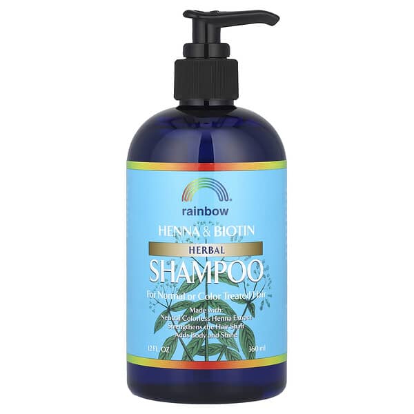Rainbow Research, 헤나 및 비오틴 허브 샴푸, 정상 또는 염색 모발용, 360ml(12fl oz)