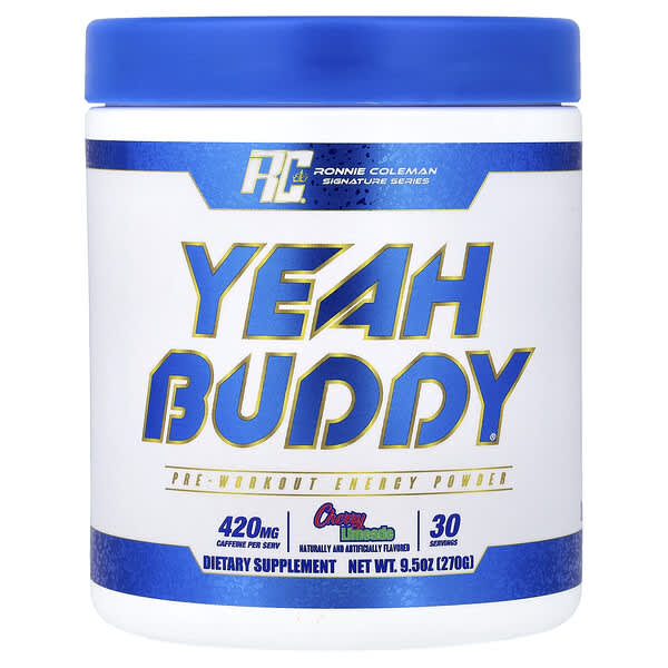 Ronnie Coleman, 서명 시리즈, 그래 Buddy, 프리 워크아웃 에너지 분말, 체리 라임에이드 맛, 270g(9.5oz)