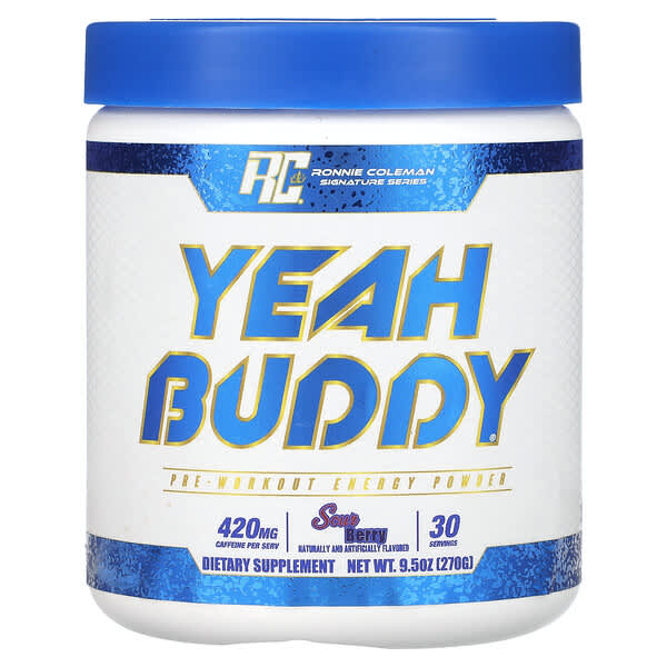 Ronnie Coleman, Signature Series, Yeah Buddy, Pre-Workout Energy Powder, Sour Berry, 9.5 oz (270 g)