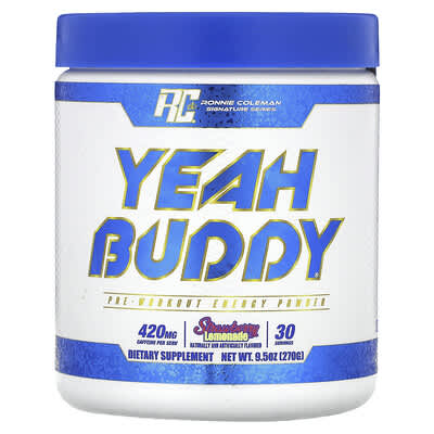 Ronnie Coleman, Signature Series, Yeah Buddy, Pre-Workout Powder, Strawberry Lemonade Flavor, 9.5 oz (270 g)