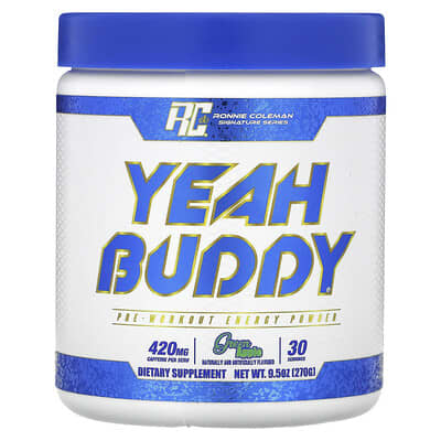 Ronnie Coleman, Signature Series, Yeah Buddy, Pre-Workout Powder, Green Apple Flavor, 9.5 oz (270 g)