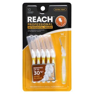 Reach‏, فرشاة أسنان احترافية للتنظيف ما بين الأسنان، ضيق للغاية، 10 فرش تنظيف بين الأسنان
