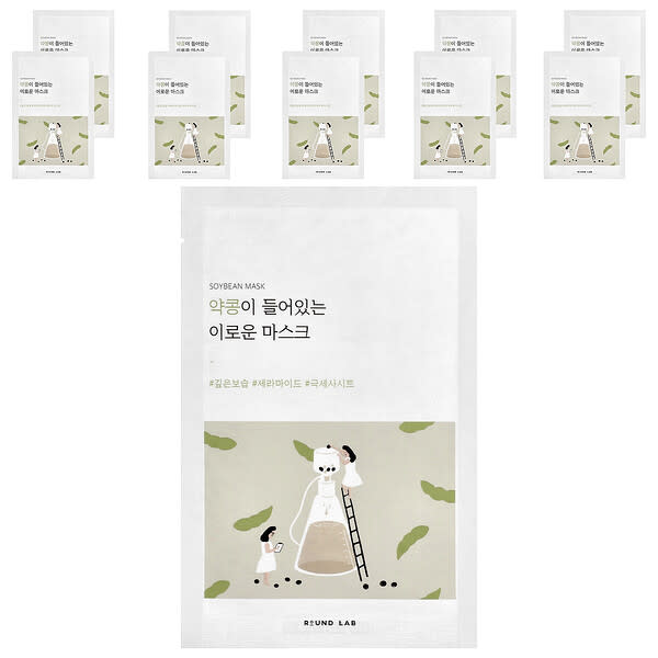 Round Lab, 대두 뷰티 마스크, 시트 마스크 10장, 각 27ml(0.91fl oz)