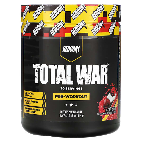 Redcon1 Total War, Pre-Workout, Tiger's Blood Cherry & Coconut, 15.66 oz (444 g)