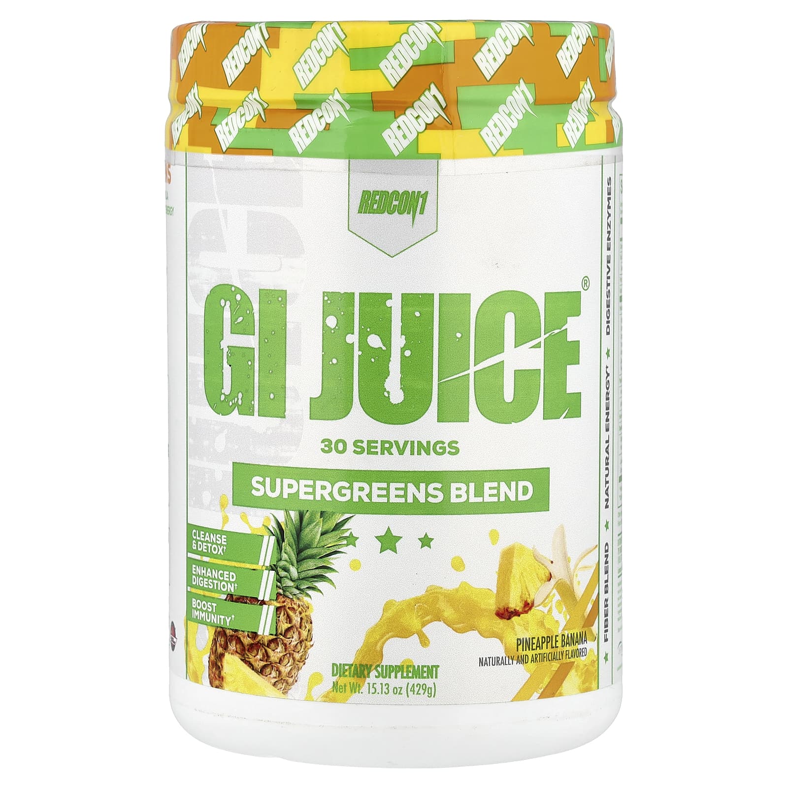 GI Juice®, Supergreens Blend, Pineapple Banana, 15.13 oz (429 g)