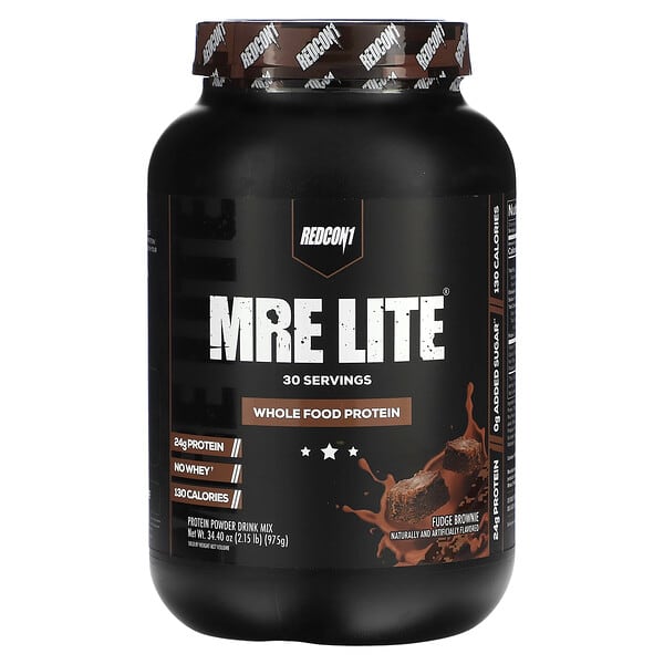 Redcon1, MRE Lite，全食蛋白質，巧克力布朗尼，2.15 磅（975 克）