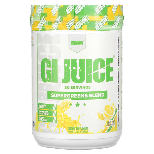 GI Juice, Supergreens Blend, Lemon Blast, 15.24 oz (432 g)