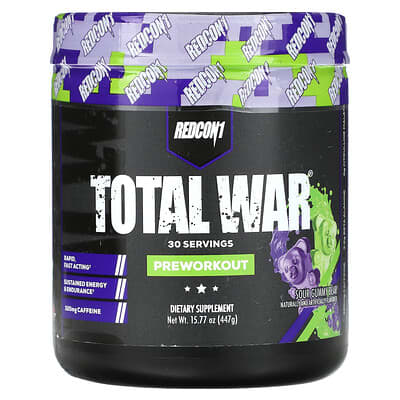 Redcon1, Total War®, Pre-Workout, Sour Gummy Bear, 15.77 oz (447 g)
